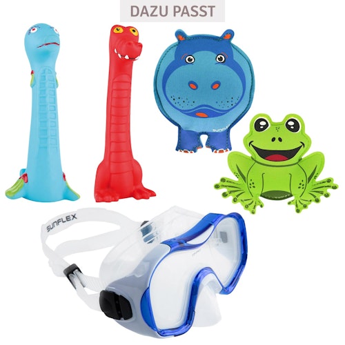 2er Set Tauchtiere aus Neopren Frosch und Nilpferd