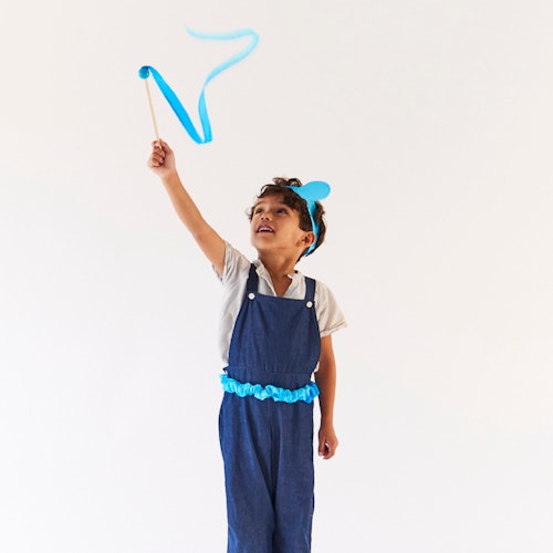 Kleines Tanzband aus Seide Glockenblumen-blau 0,9 m