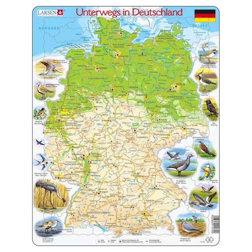 Lernpuzzle Deutschland Karte für Kinder ab 6 Jahre