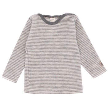 Pullover Wollplüsch grau-natur