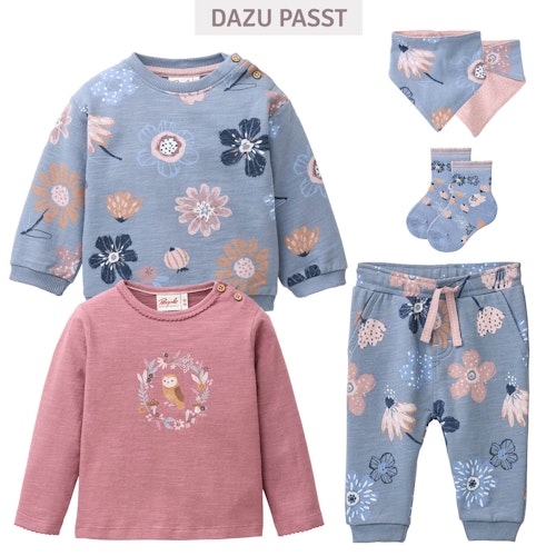 Wende Dreiecktuch Blumen rauchblau