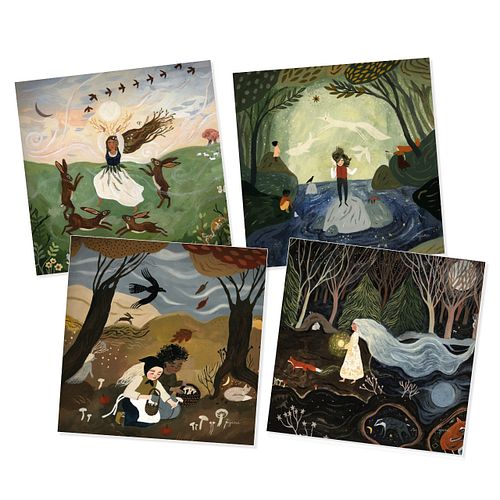 4 Jahreszeiten Silhouetten von Tijana Draws
