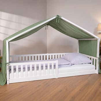 Musselin Baldachin für Hausbett, groß 470x150, grün