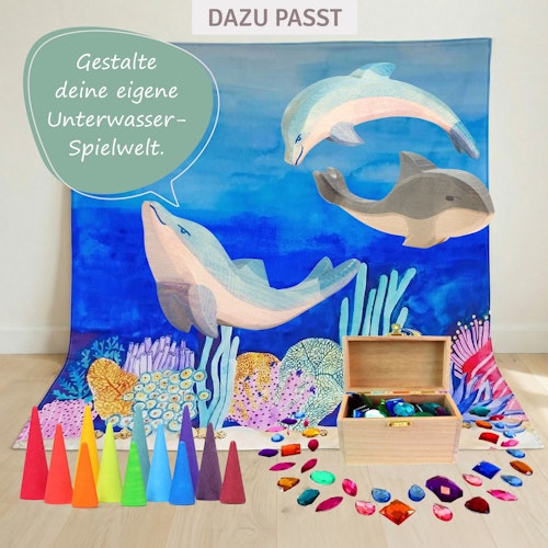 Delfin Kopf hoch Holzfigur 7,5 cm