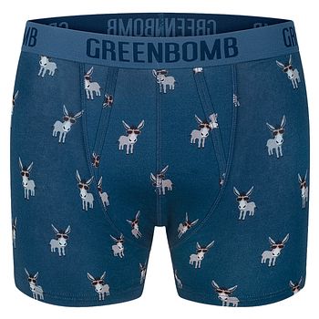 Herren Unterhose Trunks blau Esel