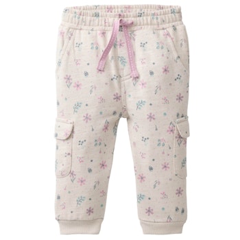 Cargo Sweathose Blumen beige