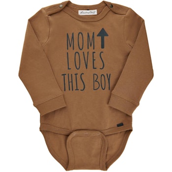 Jungen Body langarm braun