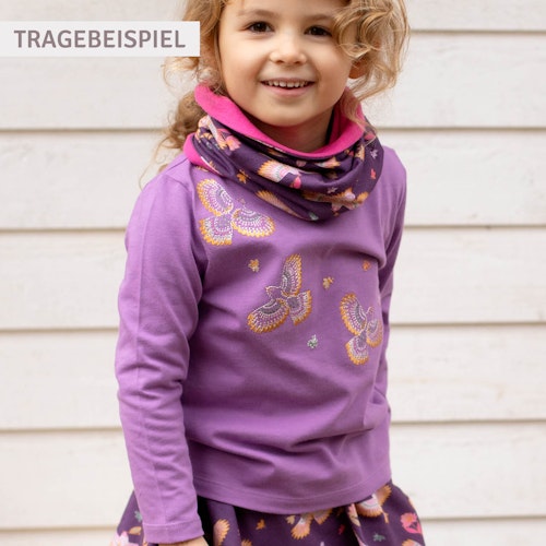 Langarmshirt Schmetterling-Stickerei