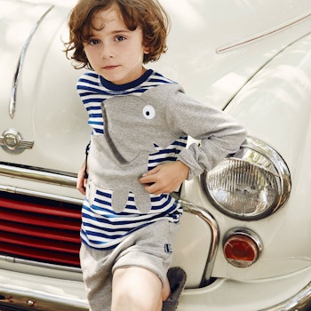 Elefanten Langarmshirt blau gestreift