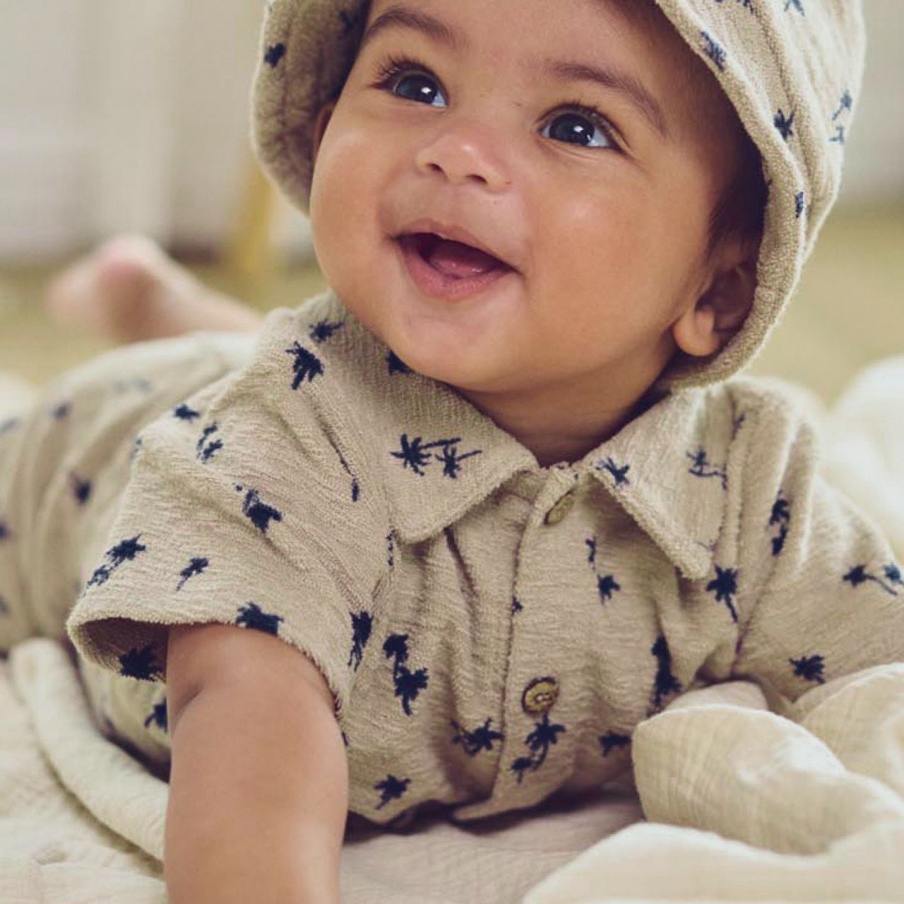 Weiche Palmen Hemd kurzarm