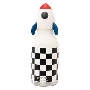 Bestie Bottle Edelstahltrinkflasche mit Trinkhalm Rakete 460 ml
