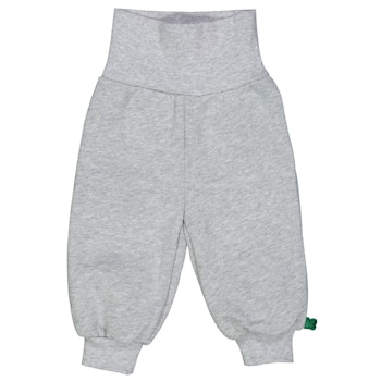 Weite Krabbelhose mit breitem Bund grau meliert