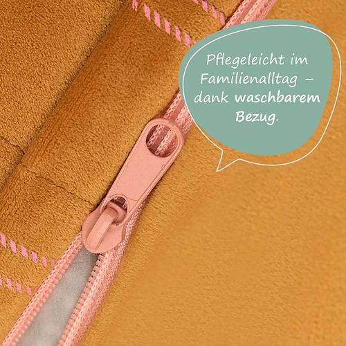 Sessel Sitzsack für Kinder gelb-rosa - 72 x 75 x 42 cm