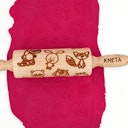 Vorschaubild Knetrolle Holz mit Zootier-Muster