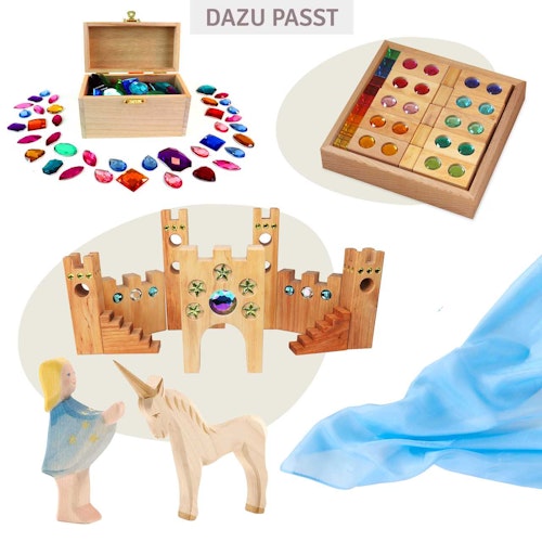 Spieltuch Seide hellblau klein 53 x 53 cm