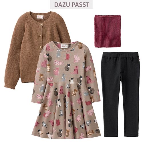 Merino Strickjacke kastanie meliert 122/128