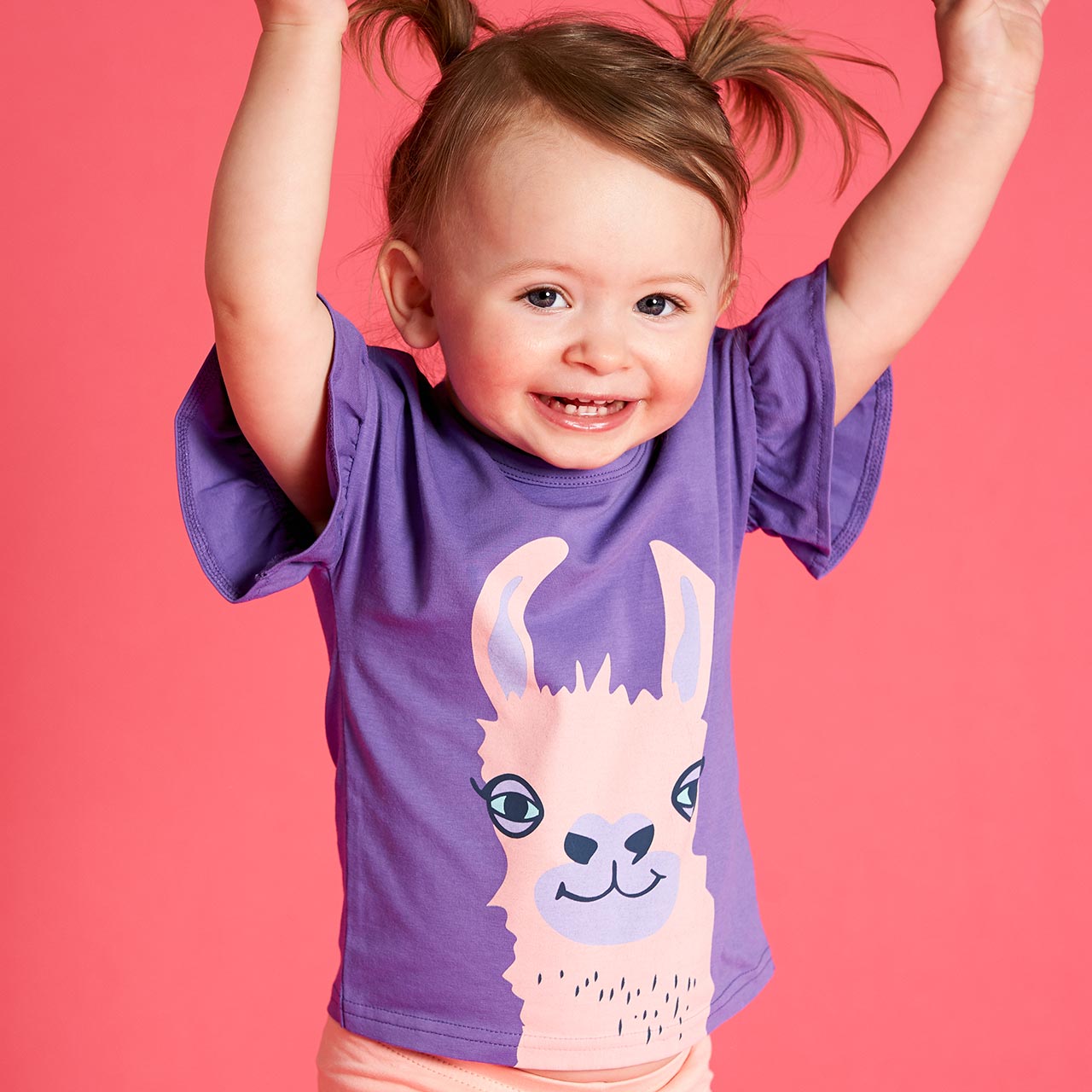 Mädchen Shirt kurzarm Lama