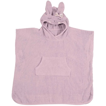 Kinder Badeponcho mit Kapuze Hase 1-6 J rosa