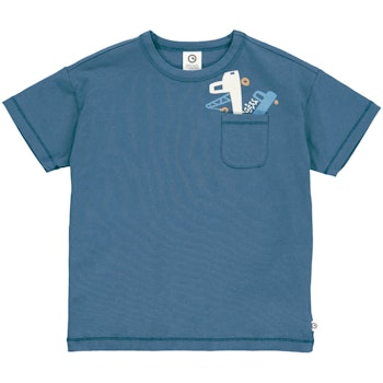 Lässiges T-Shirt großer Rückenprint dunkelblau