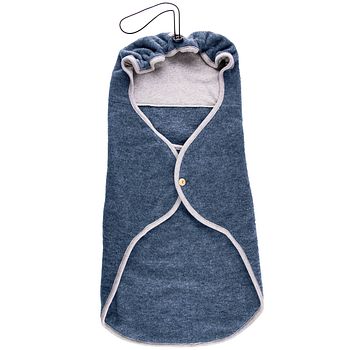 Einschlagdecke Wolle 85 cm Schlitze für 3 und 5 Punkt blau