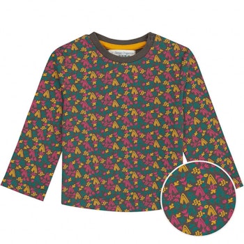 Robustes Langarmshirt Blumen Druck braun