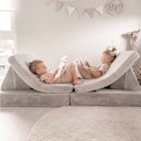 Vorschaubild Funzy Spielsofa 4-teilig Cord Hellgrau