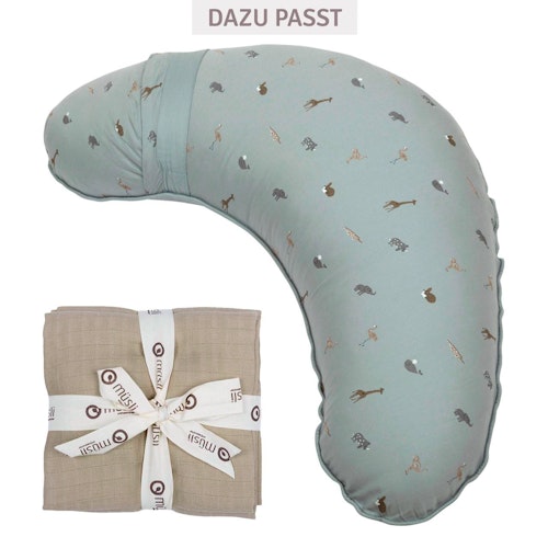Kleines Stillkissen rauchblau Tierprint