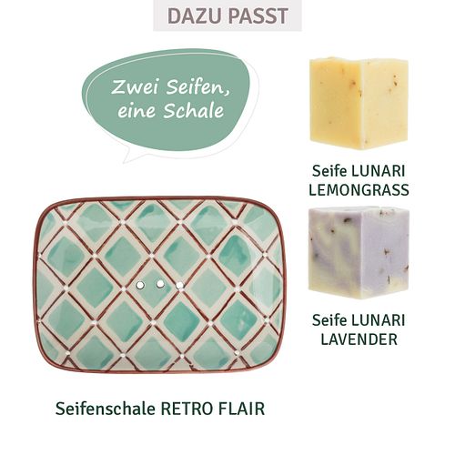 Seifenschale RETRO FLAIR rechteckig aus Keramik