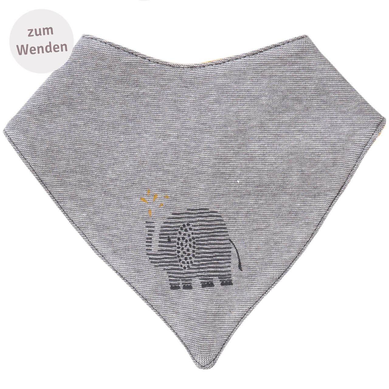 Wende Dreieckstuch Elefant in grau melange