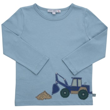 Shirt langarm Traktor Stickerei dunkelgrün