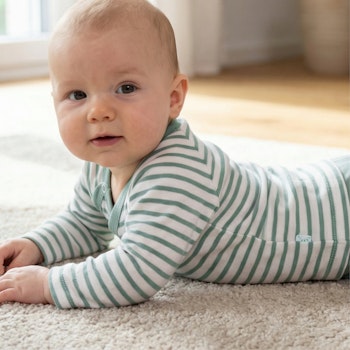 Wickelhemd weiss grün gestreift