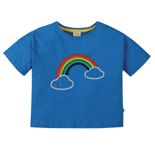 Regenbogen Stickerei T-Shirt