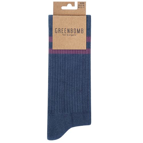 Tennissocken blau mit lila Streifen 37/40