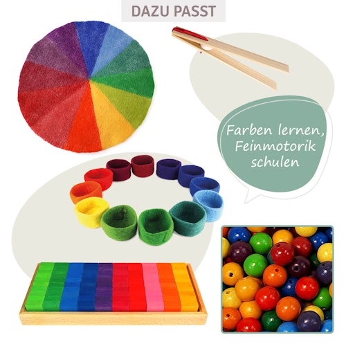 12 Holzperlen zum Sortieren und Basteln