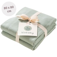 Moltontuch Bio Baumwolle, Doppelpack mint 80x80 cm