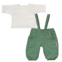 Vorschaubild Puppen Latzhose m. Shirt 35-45cm grün, Bio-Baumwolle