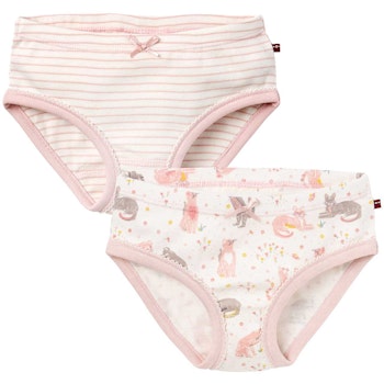 Doppelpack Slips Katzen + Streifen rosa