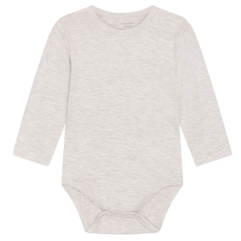 Super weicher Langarmbody Bambusviskose beige meliert