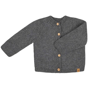Strickjacke Alpaka-Schurwoll Mix schiefer-melange