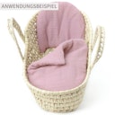 Vorschaubild Puppen Bettwäsche rosa für Kikadu Puppenbett