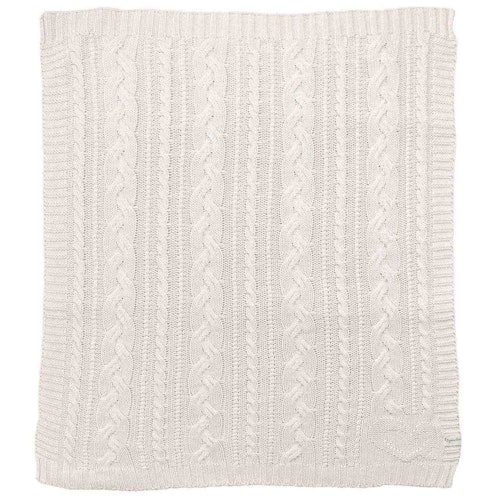 Edle Babydecke gestrickt natur Biobaumwolle 80 x 100 cm