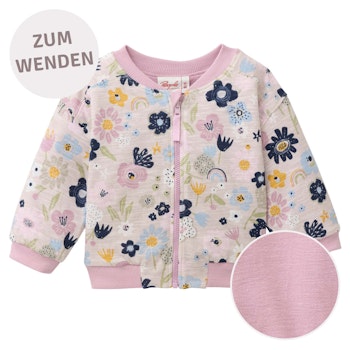 Wende Sweatjacke Blumen rosa