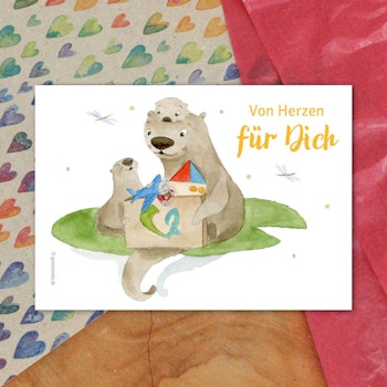 Nachhaltige Geschenkkarte Otter