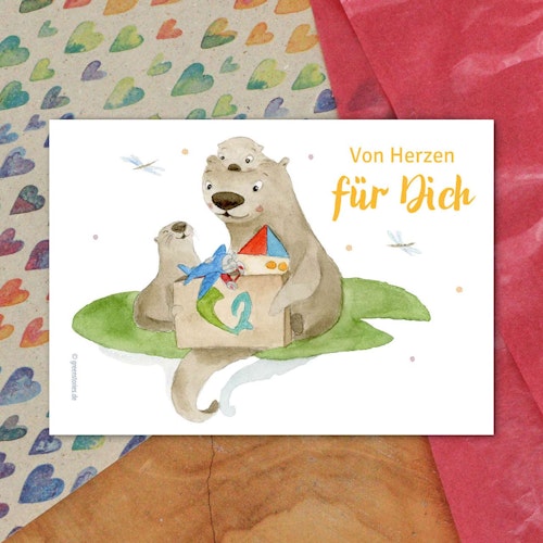 Nachhaltige Geschenkkarte Otter
