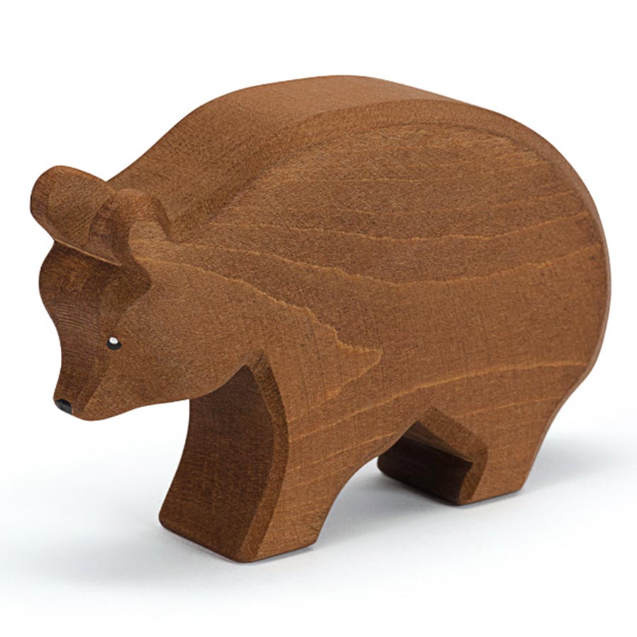 Grosser Bär laufend Holzfigur 8,5 cm hoch