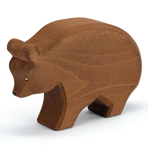 Grosser Bär laufend Holzfigur 8,5 cm hoch