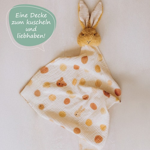 Schmusetuch aus Musselin mit Kopf Teddy