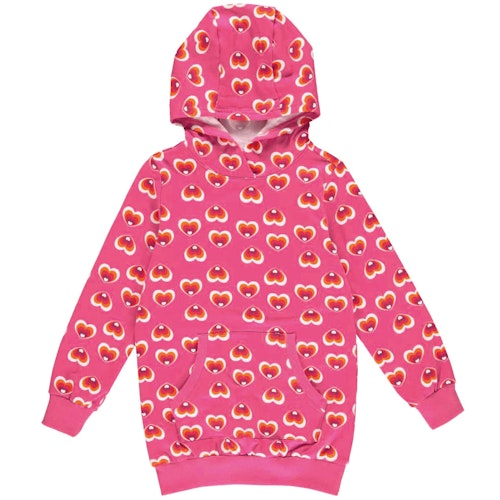 Sportliches Hoodie Sweatkleid Herzen