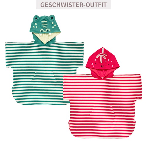 Bade Poncho mit Kapuze - Streifen
