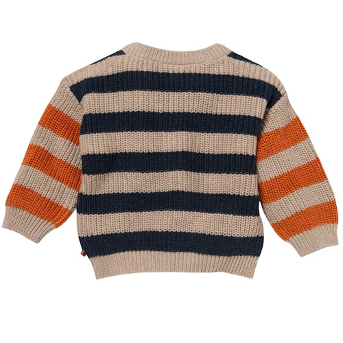 Geringelter Strickpullover
